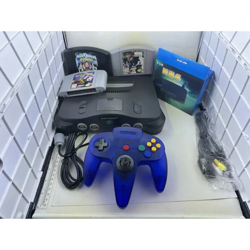 Nintendo 64 N64 Console Bundle w Controller Power Supply AV Cord 3 Games Retro
